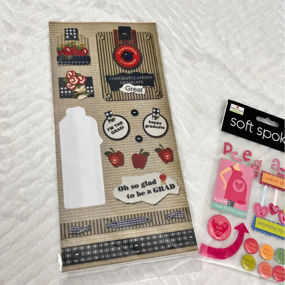 Soft Spoken Scrapbook‎ Stickers Set Pregnancy Baby Girl